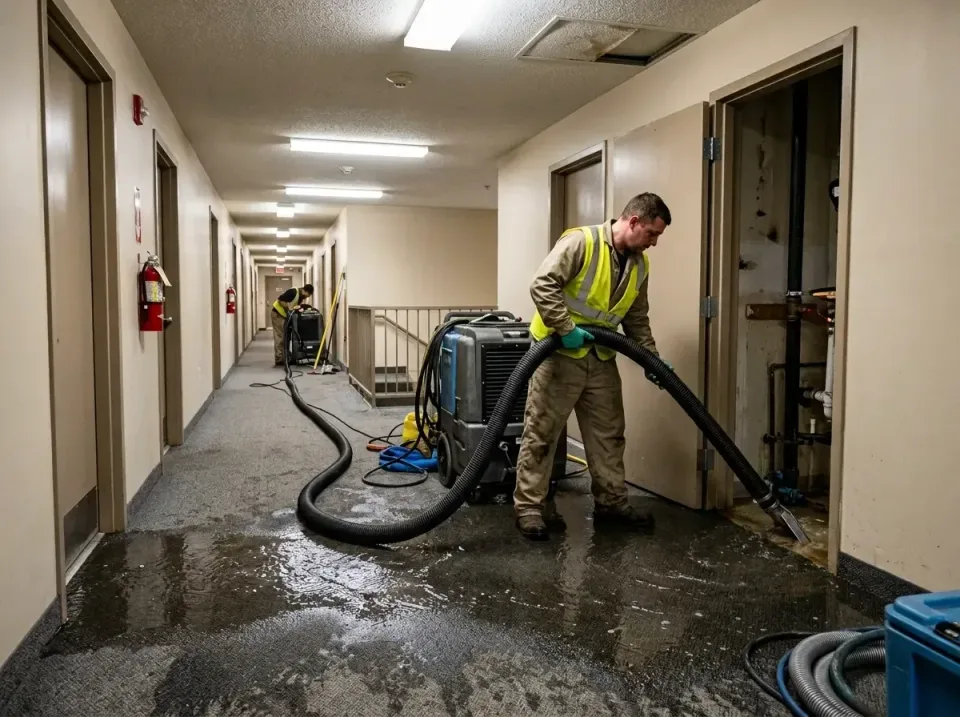 multi-unit-apartment-hallway-f-005 — frequently asked questions, Emergency Burst Pipe Water Extraction & Removal in DeForest…